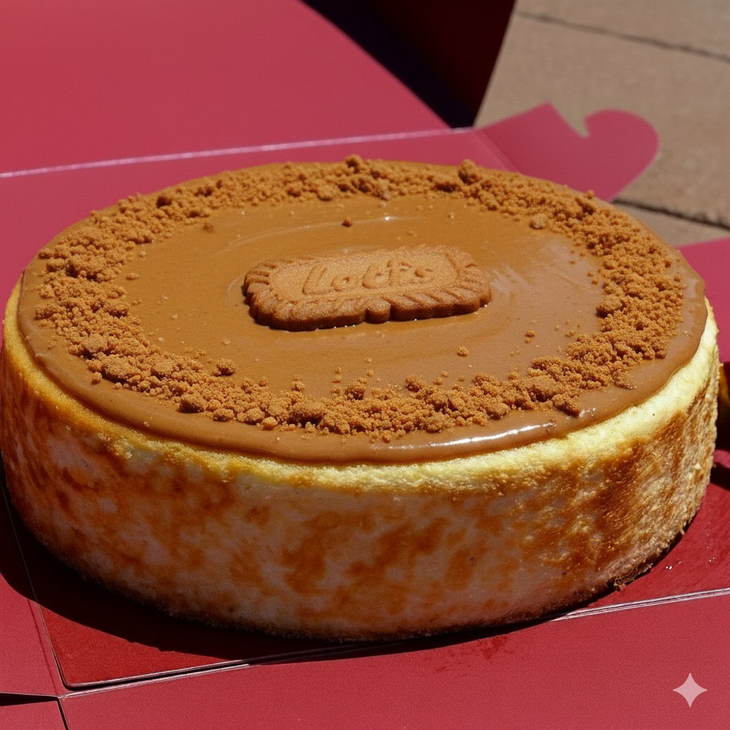 Burnt Basque Cheesecake with Smooth Biscoff Sauce & Biscuit